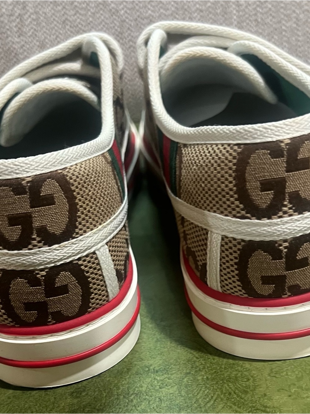 Gucci MEN Brown GG Canvas Velcro Sneakers w/ Red Trim. Size- SEE DESCRIPTION ❤️ - Picture 4 of 7